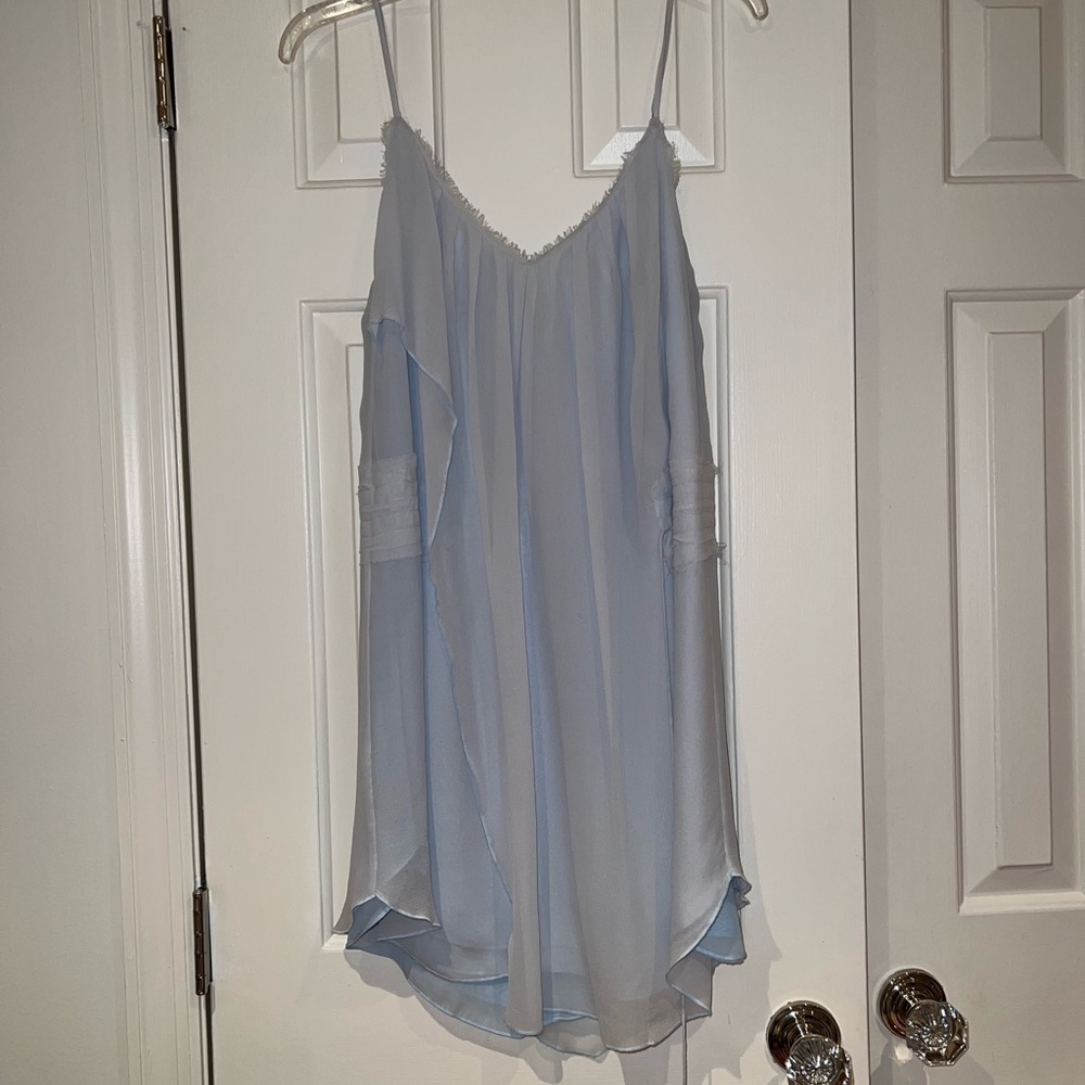 INTERMIX Chelsea Flower Silk Baby Blue Dress - Picture 4 of 7